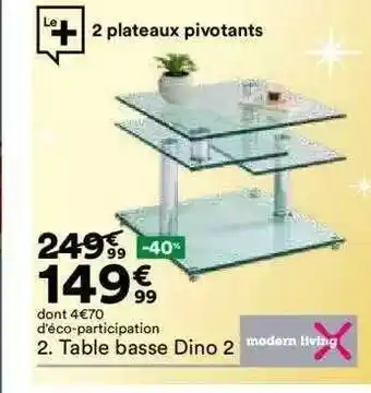 Table basse dino 2