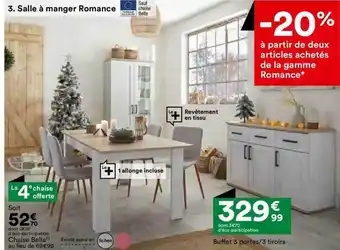 BUT Chaise bella buffet 3 portes 3 tiroirs offre