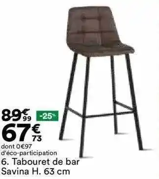 BUT Tabouret de bar savina h. 63cm offre