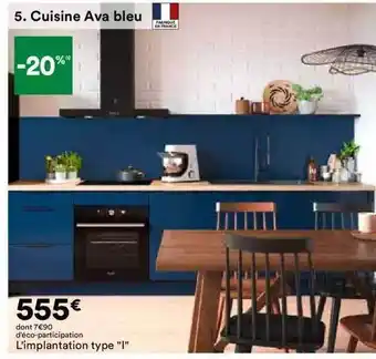 BUT Cuisine ava bleu offre