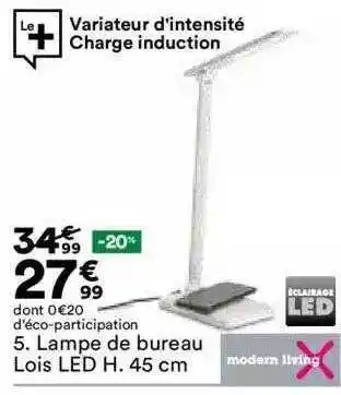 BUT Lampe de bureau lois led h. 45cm offre