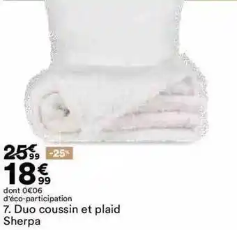 BUT Duo coussin et plaid sherpa offre