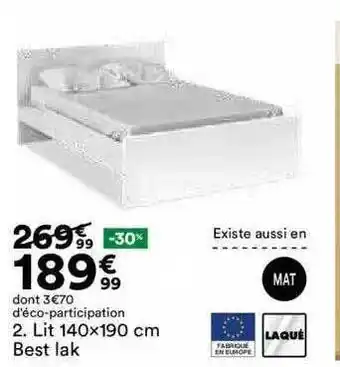 BUT Lit 140x190 cm best lak offre