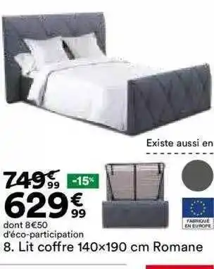 BUT Lit coffre 140x190 cm romane offre