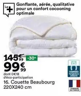BUT Couette beaubourg offre