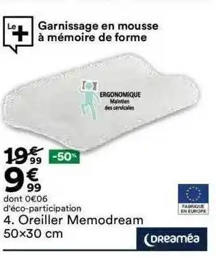 BUT Oreiller memodream dreaméa offre