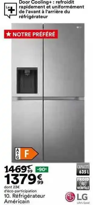 BUT Réfrigérateur américan lg offre