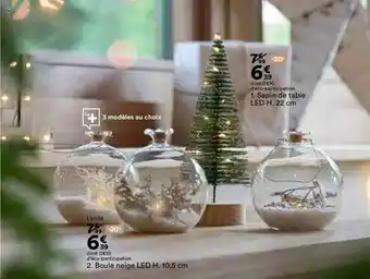 BUT Boule neige led sapin de table led offre