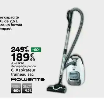 BUT Rowenta aspirateur traîneau sac offre