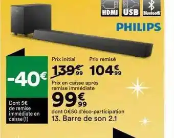 BUT Barre de son 2.1 philips offre