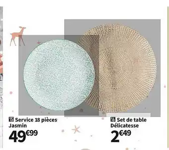 Conforama Service 18 pièces jasmin set de table délicatesse offre