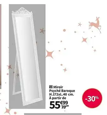 Conforama Miroir psyché baroque h.172xl.40 cm offre