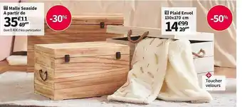 Conforama Malle seaside plaid envol 130x170 cm offre