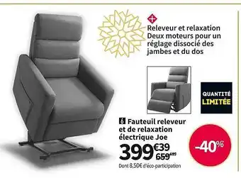 Conforama Fauteuil releveur et de relaxation électrique joe offre