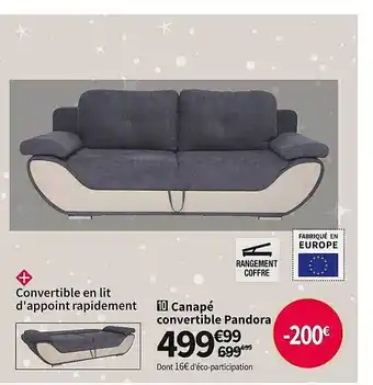 Conforama Canapé convertible pandora offre
