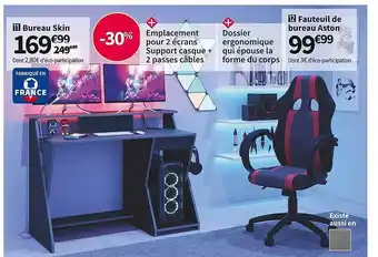 Conforama Bureau skin fauteuil de bureau aston offre