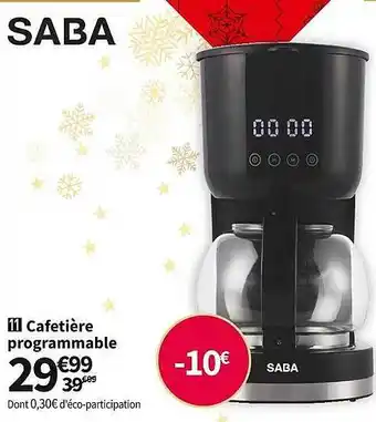 Conforama Cafetière programmable saba offre