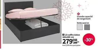 Conforama Lit coffre aston 140x190 cm offre