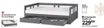 Conforama Lit baquette 90x190 cm offre