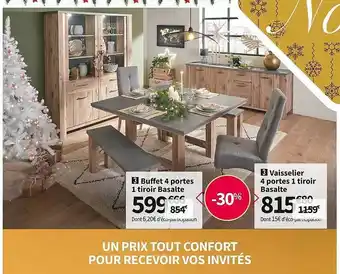 Conforama Buffet 4 portes 1 tiroir basalte vaisselier 4 portes 1 tiroir basalte offre
