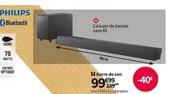 Conforama Philips barre de son offre