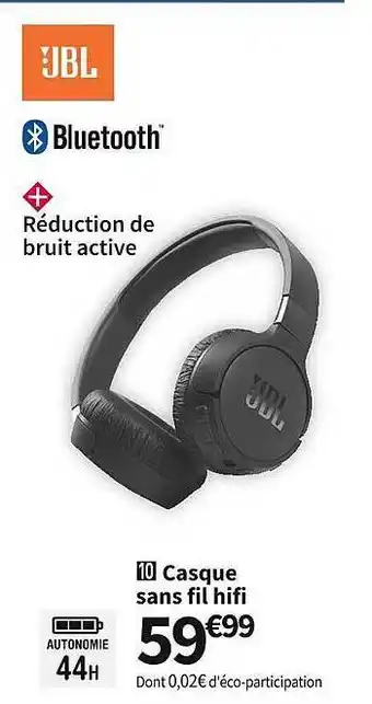 Conforama Jbl bluetooth casque sans fil hifi offre