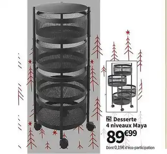 Conforama Desserte 4 niveaux maya offre