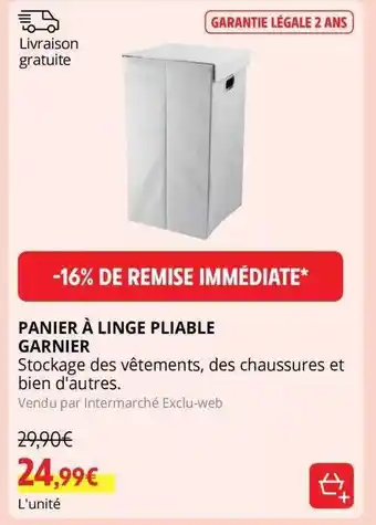 Panier à linge pliable garnier