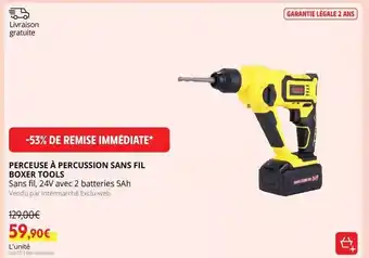 Intermarché Perceuse à percussion sans fil boxer tools offre
