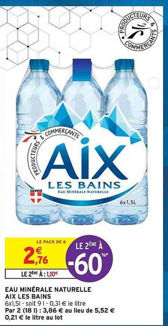 Intermarché Express Eau minérale naturelle aix les bains offre