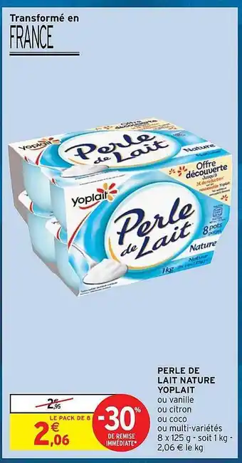Intermarché Express Perle de lait nature yoplait offre