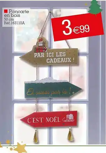 Kandy Pancarte en bois offre