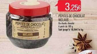 Match Pépites de chocolat niclaus offre