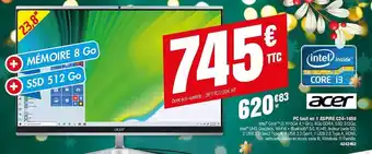 Plein ciel Pc tout en 1 aspire c24-1650 acer offre