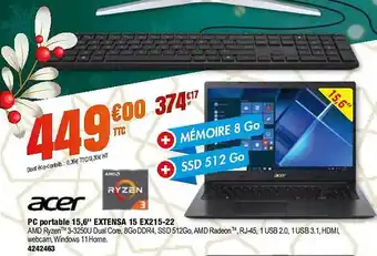 Plein ciel Pc portable 15,6 offre