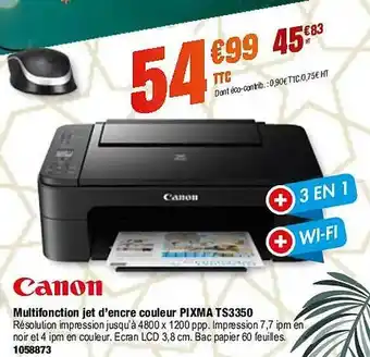 Multifonction jet d'encre couleur pixma ts3350 canon