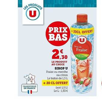 Super U Sirop u offre
