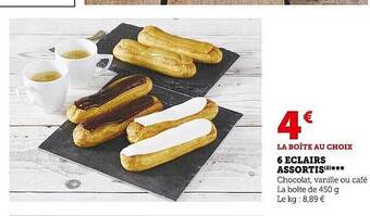 Super U 6 éclairs assortis offre