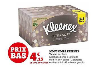 Super U Mouchoirs kleenex offre