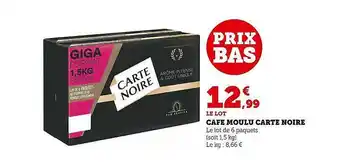Super U Café moulu carte noire offre