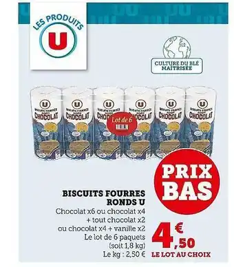 Super U Biscuits fourres ronds u offre