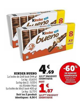 Super U Kinder bueno offre
