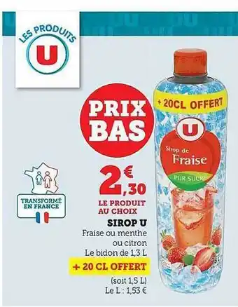 Hyper U Sirop u offre
