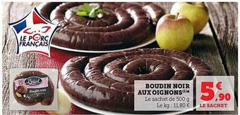 Hyper U Boudin noir aux oignons offre