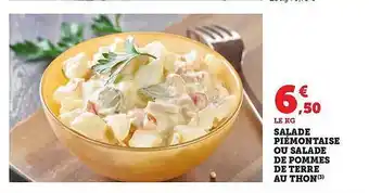 Hyper U Salade piémontaise ou salade de pommes de terre au thon offre