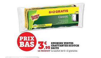 Hyper U Éponges vertes grattantes scotch brite offre