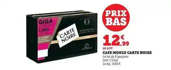 Hyper U Café moulu carte noire offre