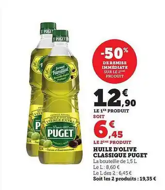 Hyper U Huile d'olive classique puget offre