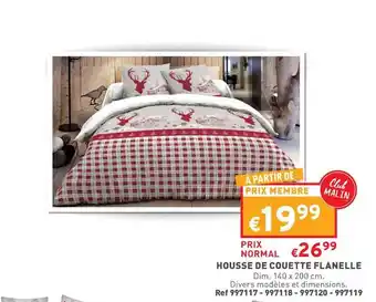 Trafic Housse de couette flanelle offre