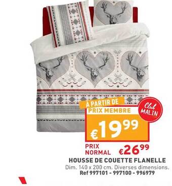 Trafic Housse de couette flanelle offre